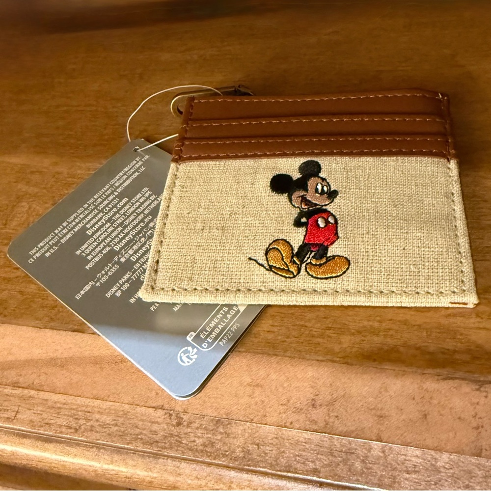 New Disney Parks Mickey Mouse Canvas Card Holder Wallet
